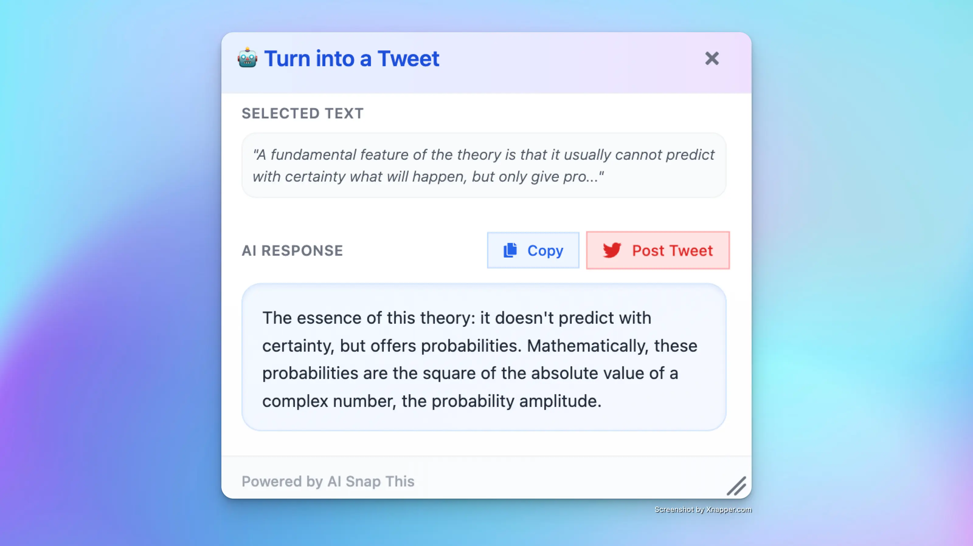 Tweet Creator in action
